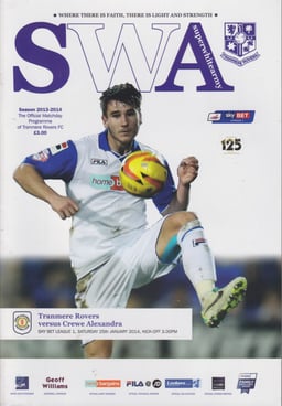 Tranmere Rovers v Crewe Alexandra Match Programme 2014-01-25